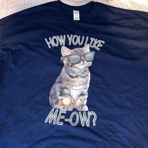 Gangster Kitty Cat Lovers Texas Navy Blue T-Shirt